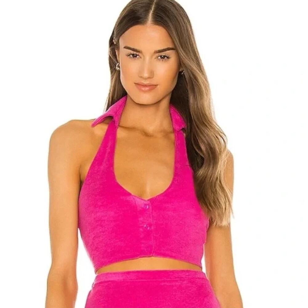 NWT Lovers + Friends Miley Pink Terry Crop Top - XXS